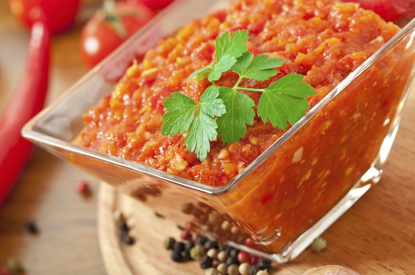 Red hot chili pepper and sauce